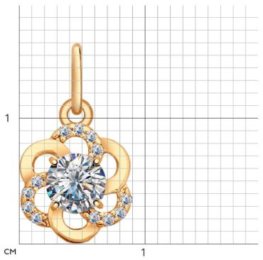 Подвеска SOKOLOV 93030283 вес 0.82 г серебро, фианит купить,NaN