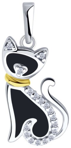 Подвеска Diamant 94-130-02260-1_1,24 вес 1.24 г серебро, эмаль, фианит купить,6956