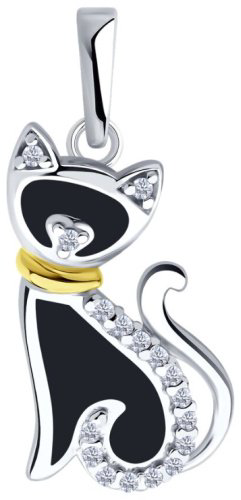 Подвеска Diamant 94-130-02260-1_1,24 вес 1.24 г серебро, эмаль, фианит купить,6956