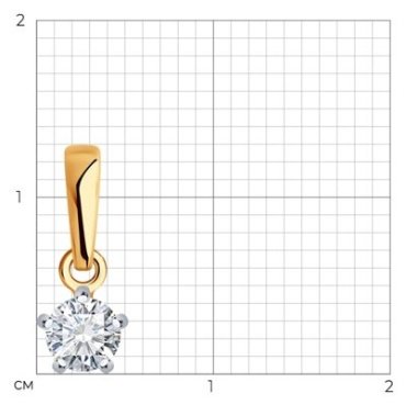 Подвеска Diamant 51-130-01973-1 вес 0.55 г золото, фианит купить,58748