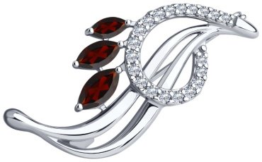 Брошь Diamant 94-340-01048-2 вес 2.6 г серебро, фианит купить,19366