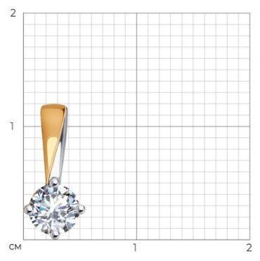 Подвеска Diamant 51-130-01873-1 вес 0.56 г золото, фианит - ForteMarket Подвеска Diamant 51-130-01873-1 вес 0.56 г золото, фианит купить,0