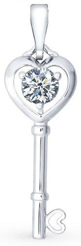 Подвеска SOKOLOV 94030238 вес 1.95 г серебро, фианит купить,NaN