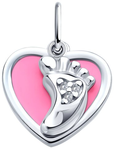 Подвеска Diamant 94-130-02222-2 вес 1.41 г серебро, фианит купить,9367