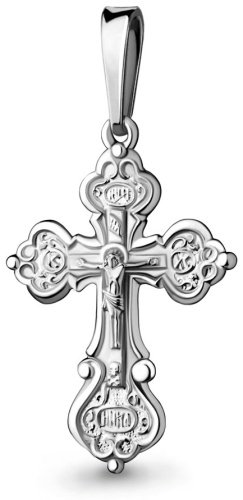 Крестик AQUAMARINE 10005 вес 2 г серебро, без вставок купить,NaN