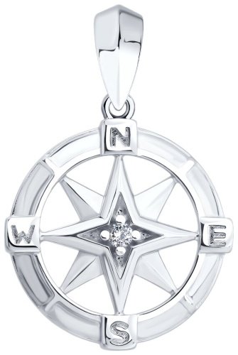 Подвеска SOKOLOV 94033285 вес 3.3 г серебро, фианит