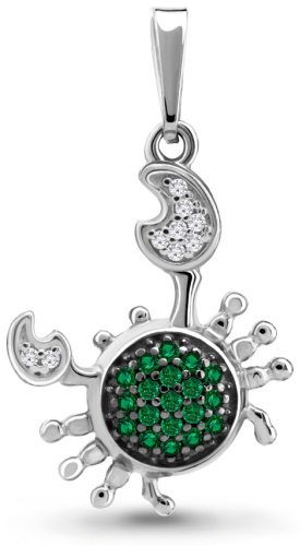 Подвеска AQUAMARINE 24121АГ вес 1.48 г серебро, фианит, наноизумруд купить,15098