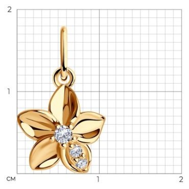 Подвеска Diamant 93-130-01636-1 вес 0.73 г серебро, фианит купить,NaN