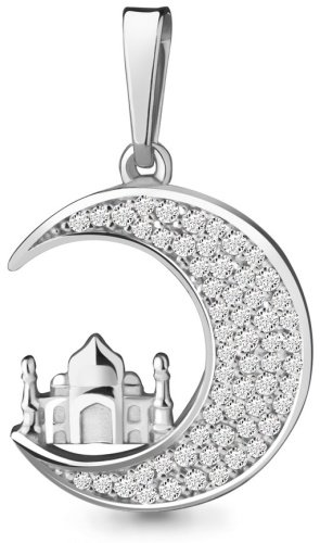 Подвеска AQUAMARINE 21107А вес 1.96 г серебро, фианит купить,18006