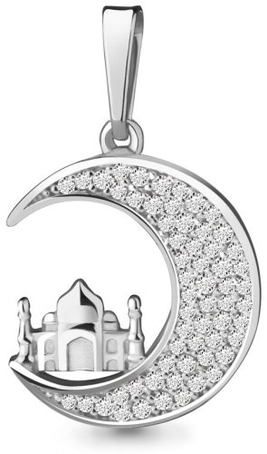 Подвеска AQUAMARINE 21107А вес 1.96 г серебро, фианит купить,18006