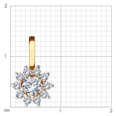 Подвеска Diamant 51-130-02217-1_s вес 0.76 г золото, фианит купить,68432