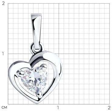 Подвеска SOKOLOV 94031898 вес 0.95 г серебро, фианит купить,8157