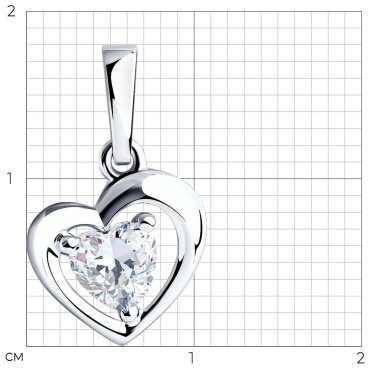 Подвеска SOKOLOV 94031898 вес 0.95 г серебро, фианит купить,8157