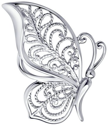 Брошь Diamant 94-140-00727-1 вес 2.27 г серебро, без вставок купить,14364