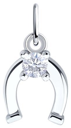 Подвеска Diamant 94-130-02278-1 вес 0.82 г серебро, фианит