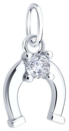 Подвеска Diamant 94-130-02278-1 вес 0.82 г серебро, фианит купить,5483