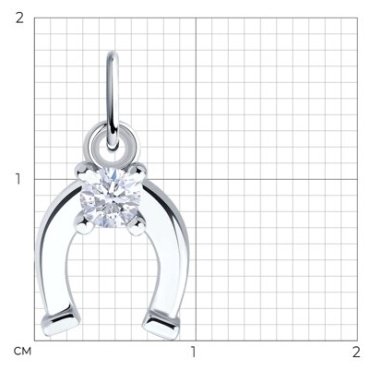 Подвеска Diamant 94-130-02278-1 вес 0.82 г серебро, фианит купить,0