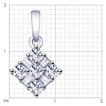 Подвеска SOKOLOV 94032112 вес 0.97 г серебро, фианит купить,8123