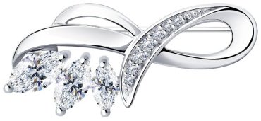 Брошь Diamant 94-140-00614-1 вес 2.45 г серебро, фианит купить,17440