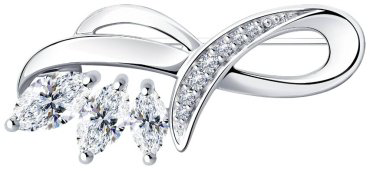 Брошь Diamant 94-140-00614-1 вес 2.45 г серебро, фианит купить,17440