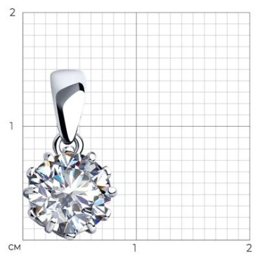 Подвеска Diamant 94-130-01218-1 вес 1.3 г серебро, фианит купить,7999