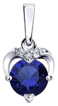 Подвеска Diamant 94-130-00730-1 вес 0.8 г серебро, фианит купить,8123