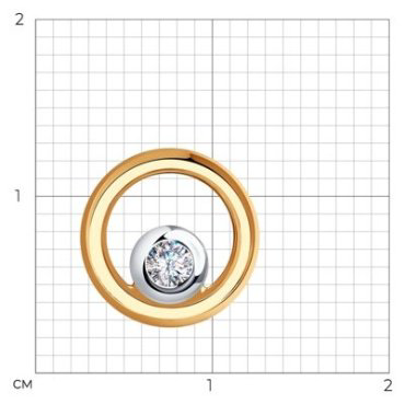 Подвеска SOKOLOV 035802 вес 0.63 г золото, фианит купить,47249