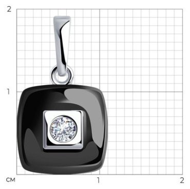 Подвеска Diamant 94-130-01278-1 вес 2.07 г серебро, фианит, керамика купить,8960