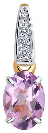 Подвеска Diamant 51-330-01933-2 вес 0.7 г золото, аметист купить,58091