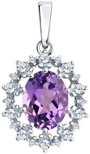 Подвеска Diamant 94-330-02042-3 вес 1.825 г серебро, аметист купить,18468