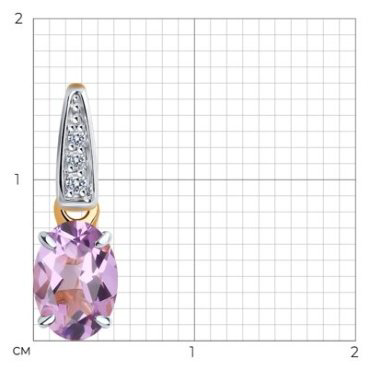 Подвеска Diamant 51-330-01933-2 вес 0.7 г золото, аметист купить,58091