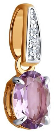 Подвеска Diamant 51-330-01933-2 вес 0.7 г золото, аметист купить,58091