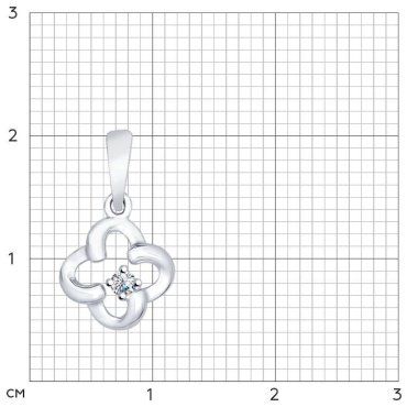 Подвеска SOKOLOV 94031729-sk19 вес 0.61 г серебро, фианит купить,NaN