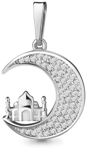 Подвеска AQUAMARINE 21107А_s вес 1.96 г серебро, фианит купить,18006