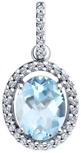 Подвеска Diamant 94-330-01999-1 вес 1.4 г серебро, топаз купить,14144