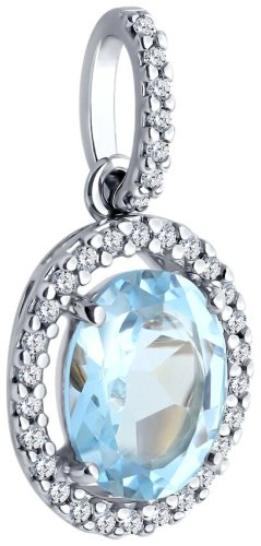 Подвеска Diamant 94-330-01999-1 вес 1.4 г серебро, топаз купить,14144