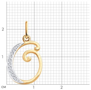 Подвеска Diamant 51-130-02884-1 вес 0.81 г золото, фианит купить,63779