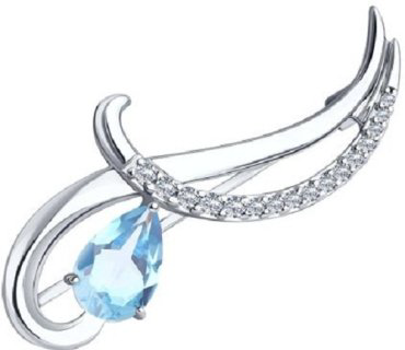 Брошь Diamant 94-340-01053-1 вес 2.88 г серебро, фианит, топаз купить,25051