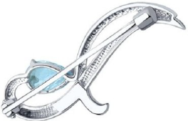 Брошь Diamant 94-340-01053-1 вес 2.88 г серебро, фианит, топаз купить,25051