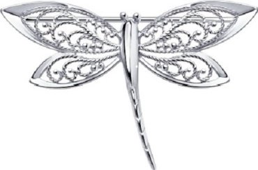 Брошь Diamant 94-140-00699-1 вес 3.56 г серебро, без вставок купить,22572