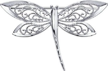 Брошь Diamant 94-140-00699-1 вес 3.56 г серебро, без вставок купить,22572
