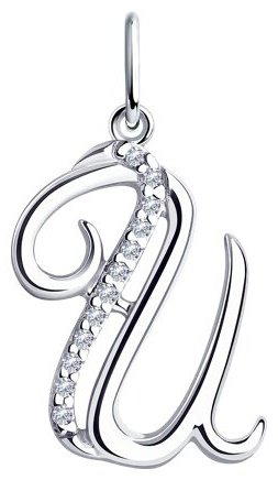 Подвеска Diamant 94-130-01423-1 вес 1.23 г серебро, фианит купить,8311