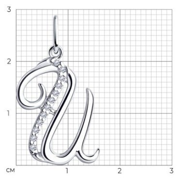 Подвеска Diamant 94-130-01423-1 вес 1.23 г серебро, фианит купить,8311