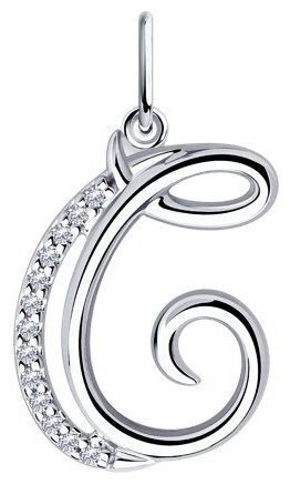 Подвеска Diamant 94-130-01379-1 вес 1.19 г серебро, фианит купить,NaN