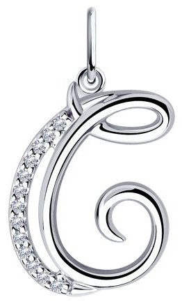 Подвеска Diamant 94-130-01379-1 вес 1.19 г серебро, фианит купить,NaN