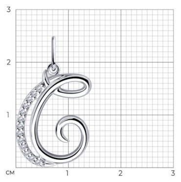 Подвеска Diamant 94-130-01379-1 вес 1.19 г серебро, фианит купить,NaN