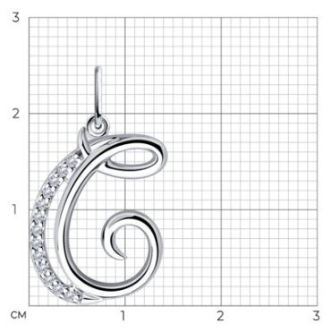 Подвеска Diamant 94-130-01379-1 вес 1.19 г серебро, фианит купить,NaN