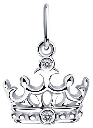 Подвеска Diamant 94-130-01087-1 вес 0.72 г серебро, фианит купить,8123
