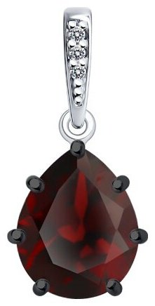 Подвеска Diamant 94-330-02059-2 вес 0.954 г серебро, гранат