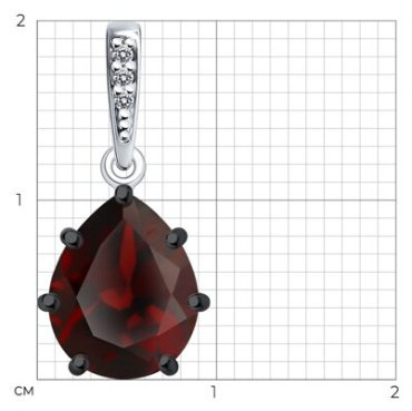 Подвеска Diamant 94-330-02059-2 вес 0.954 г серебро, гранат купить,29622